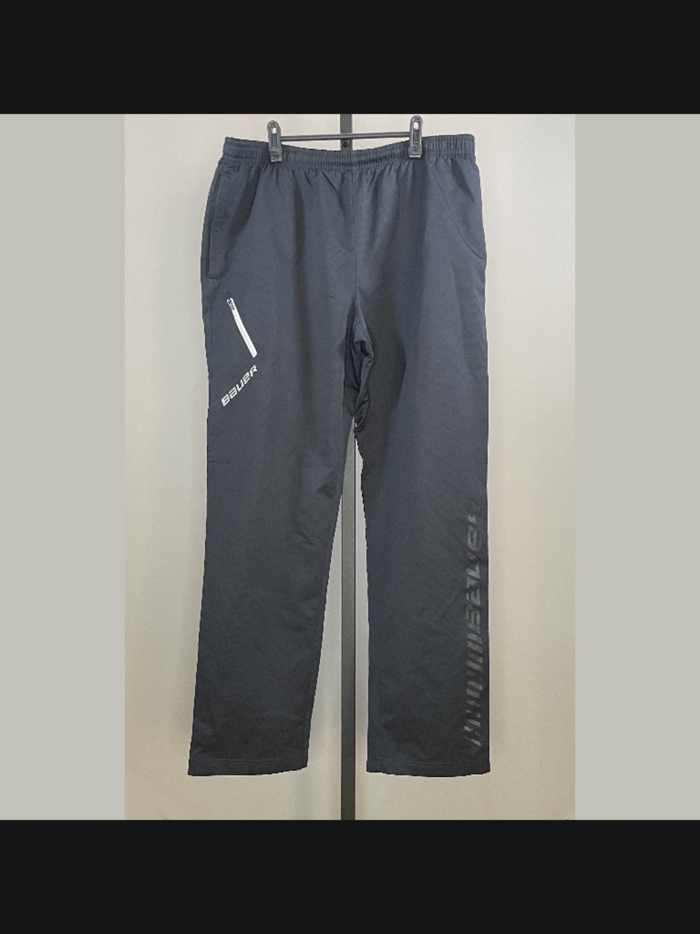 Bauer Team Pants Mens XL black straight leg hockey athletic sport casual